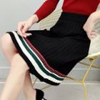 Striped Knit Straight-fit Skirt
