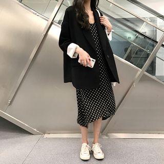 Loose-fit Blazer / Dot Sleeveless Dress