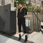 Tab-waist Wide-leg Jumpsuit