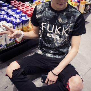 Floral Print Crewneck T-shirt