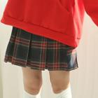 Box-pleat Tartan Plaid Miniskirt