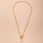 Lock Pendant Alloy Necklace Gold - One Size
