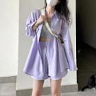Long-sleeve Shirt / Drawstring Shorts