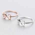 925 Sterling Silver Cutout Heart Open Ring