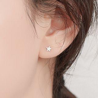 925 Sterling Silver Star Earring 1 Pair - Light Silver - One Size