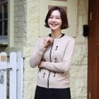 Cat Embroidery Zip-up Cardigan