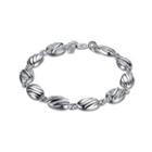 Simple And Fashion Geometric Oval Bracelet With Austrian Element Crystal Silver - One Size