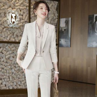 Plain Blazer / Blouse / Straight Leg Dress Pants