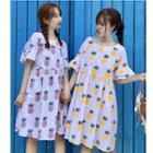 Pineapple Short-sleeve A-line Dress