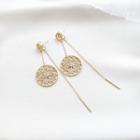 Rhinestone Earring 925 Sterling Silver - Gold - One Size