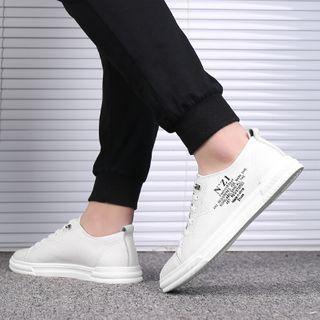 Lettering Genuine Leather Sneakers