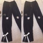 Cookie Embroidered Corduroy Straight Cut Pants