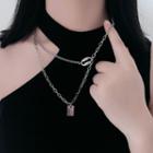 Tag Pendant Layered Stainless Steel Necklace Necklace - Silver - One Size