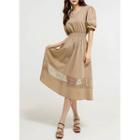 Lace-trim Smocked-waist Long Dress