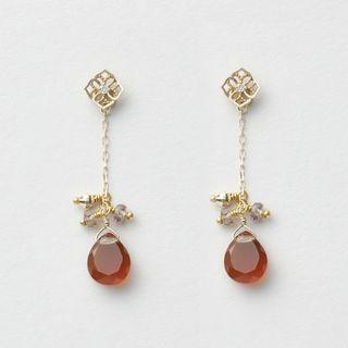 Beaded Drop Attachment / Rhinestone Ear Stud / Hoop Earring / Set