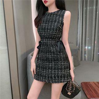 Tweed Sleeveless Sheath Dress