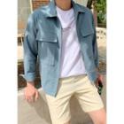 Collared Flap-pocket Zip-up Jacket