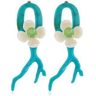 Coral & Flower Dangle Earring