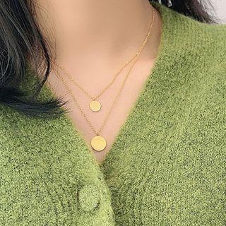 Disc Layered Necklace Gold - One Size