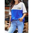 Plus Size Color-block Elbow-sleeve Sweatshirt