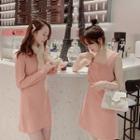 Square-neck Mini A-line Pinafore Dress