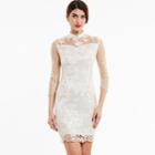 3/4-sleeves Lace Appliqued Cocktail Dress