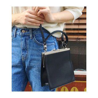 Metal-trim Kiss-lock Satchel