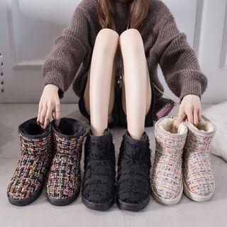 Tweed Short Snow Boots