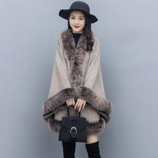 Furry Trim Cape Coat