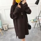 Long-sleeve Mock-neck Knit A-line Dress