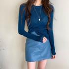 Round-neck Skinny Knitted Long-sleeve Top