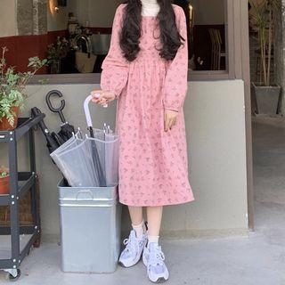 Long-sleeve Floral Print Dress / T-shirt