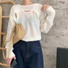 Sleeveless Knit Top / Cropped Pointelle Knit Sweater