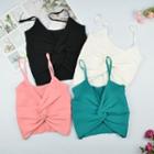 Spaghetti Strap Front Knot Cropped Top