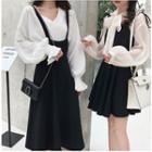 High Waist Suspender Dress / Spaghetti Strap A-line Dress