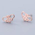 925 Sterling Silver Bee Earring S925 Silver - 1 Pair - Rose Gold - One Size