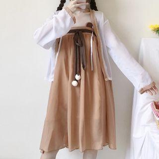 Strapless Bear A-line Dress / Long-sleeve Top