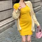 Long-sleeve Blouse / Square-neck Short-sleeve Dress