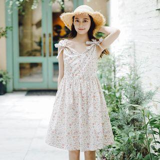 Floral Print Sleeveless A-line Dress As Shown In Figure - One Size