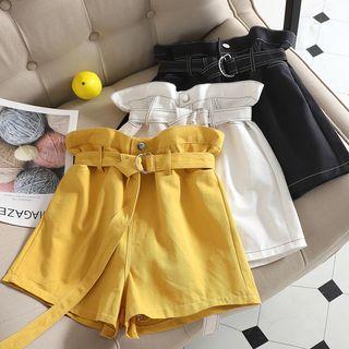A-line Flower Paperbag Shorts