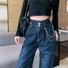 Roll-up Cropped Harem Jeans