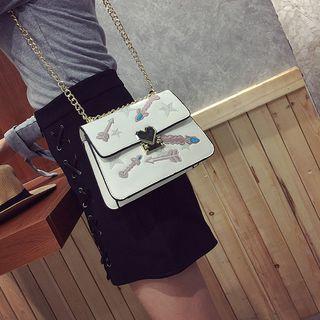 Embroidery Buckled Cross Bag