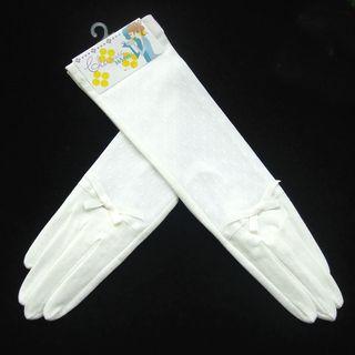 Bow Accent Long Gloves