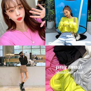 Extra Long Sleeve Textured Oversized T-shirt