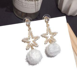 Faux Pearl Star & Bobble Drop Earring 1 Pair - Gold - One Size