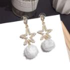 Faux Pearl Star & Bobble Drop Earring 1 Pair - Gold - One Size