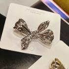 Bow Alloy Brooch Silver - One Size