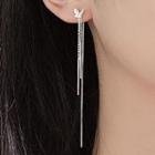 925 Sterling Silver Butterfly Threader Earring Silver - One Size