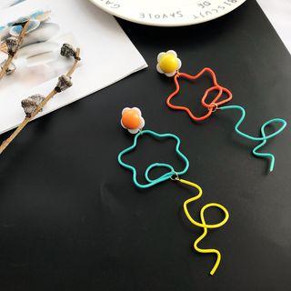 Wirework Flower Dangle Earring As Shown In Figure - One Size