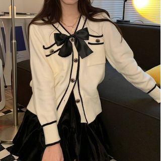Bow Knit Cardigan / Skirt
